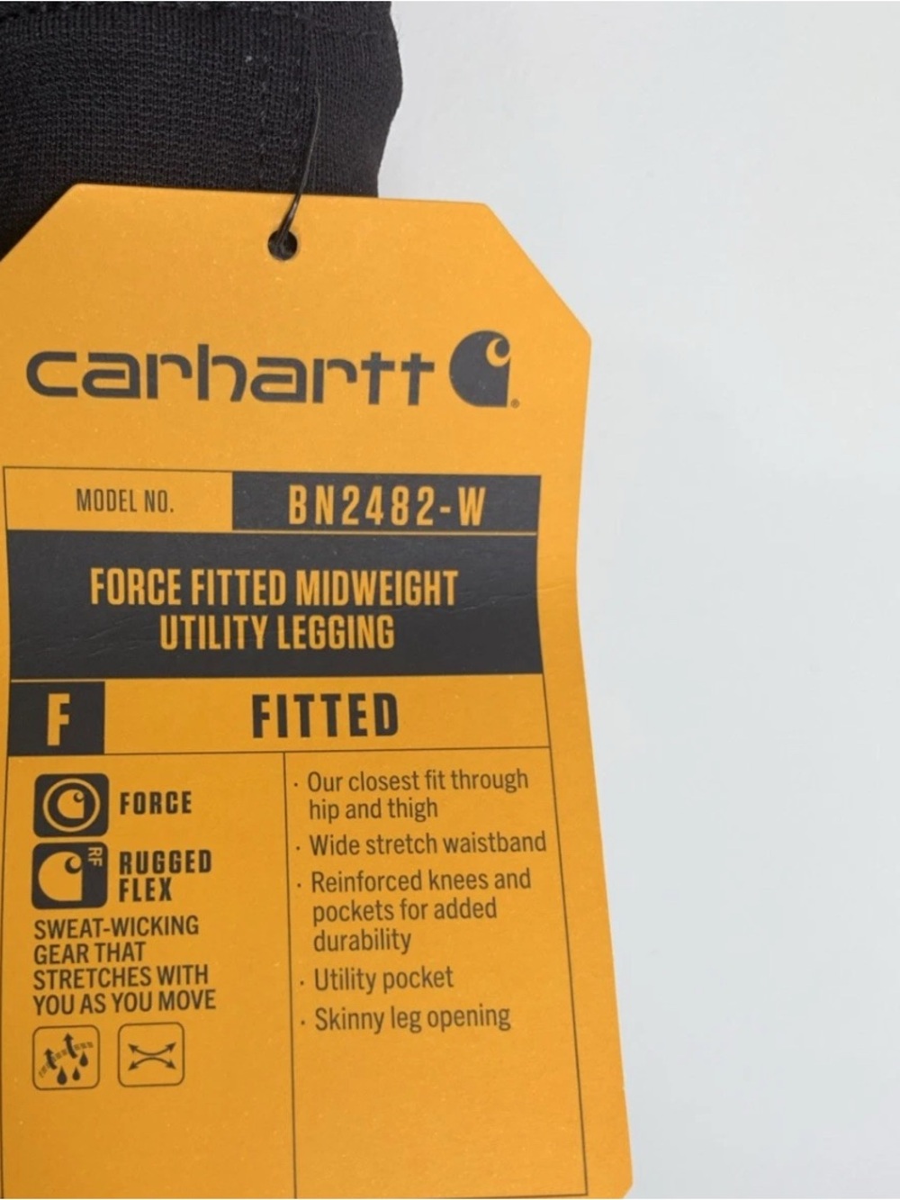 Carhartt Womens Black Force Fitted Lightweight Ankle Length Leggings Size L Tall - Picture 4 of 9